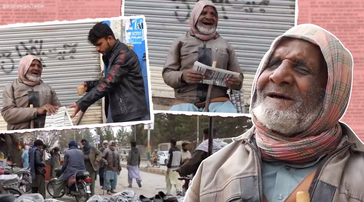 Balochistan’s blind paperboy viral video, Muhammad Essa, Balochistan, Balochistan news, 70 year old newspaper seller viral video, trending, indian express, indian express news